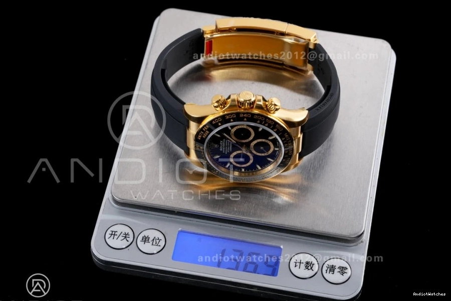 Gold VSF 804 Daytona Marker Weight Black Best Snug Gain Black Dial 1:1 DD Stick Sub-dial Oyster-flex Rim Edition 126518 on Strap 0308